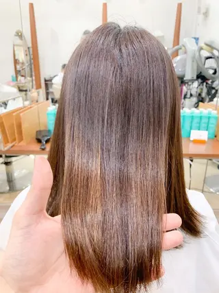 セミロング パーマ 縮毛矯正/髪質改善 /韓国風　山川春輝のヘアスタイル