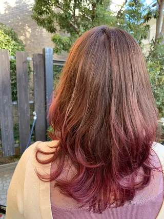 ミディアム カラー 多田 彩香のヘアスタイル