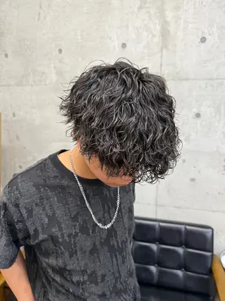 ミディアム パーマ メンズ Yui/メンズカラー /シャドウパーマのヘアスタイル