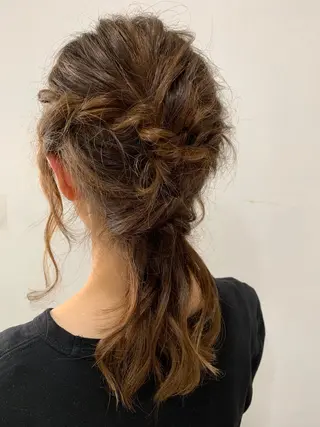 ロング ヘアアレンジ 脱白髪染め美容師 竹内涼乃のヘアスタイル