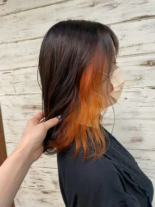 ミディアム カラー ヘアアレンジ イワタ マハ/ minim hairのヘアスタイル