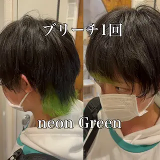 ショート カラー ブリーチなしダブル カラー縮毛矯正　下野のヘアスタイル