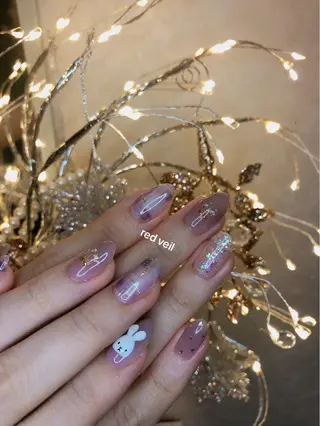 セミロング ネイル 長さ出し専門 nynaのネイルデザイン