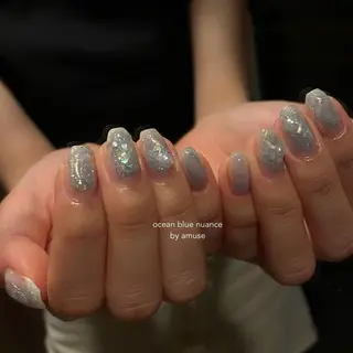 ネイル amuse 手書きニュアンスのネイルデザイン