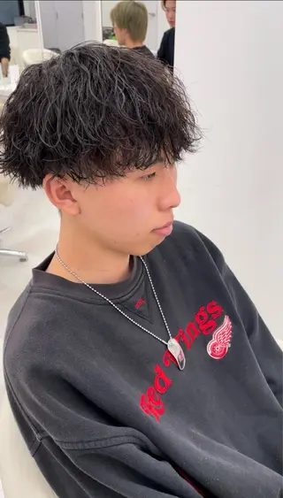 ショート パーマ メンズ ナチュラルヘア特化 美容師yamadaのヘアスタイル