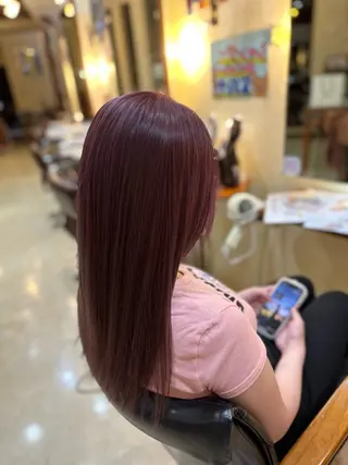 ロング カラー hair&makeRIHGA所属・鈴木希優 /ハイトーンカラーのヘアスタイル