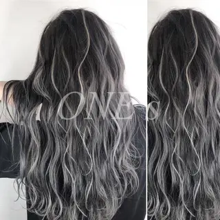 ロング カラー JuNブリーチに 縮毛矯正するプロのヘアスタイル