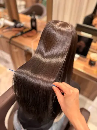 ロング パーマ ツヤ髪縮毛矯正💫/ ハイトーン/あゆみのヘアスタイル