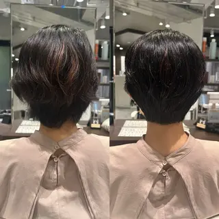 ショート パーマ/イルミナ カラー 三浦菜々子のヘアスタイル