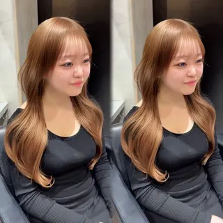 ロング 新宿♡暖色カラー/ エクステ/スズ🍒のヘアスタイル