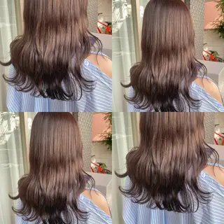 セミロング カラー グレージュ/透明感/ 韓国ヘア/RISAのヘアスタイル