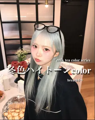 ロング 艶髪ハイトーンカラー 渋谷🎀ririkaのヘアスタイル