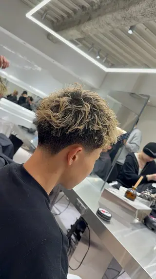 ショート パーマ メンズ MEN’S SALON HAVANA所属・渋谷/ピンパーマ/ /フェード/千尋のヘアスタイル
