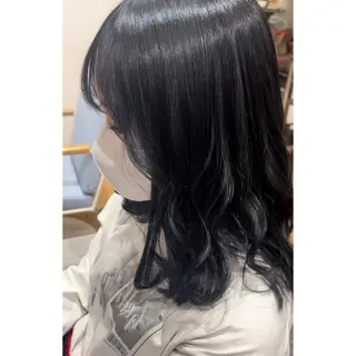 セミロング ハイトーン/ ダブルカラー/透明感のヘアスタイル