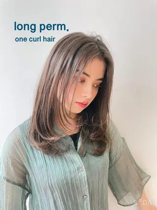 セミロング パーマ ボブ/ミディアム 親しみやすさ/さくらのヘアスタイル