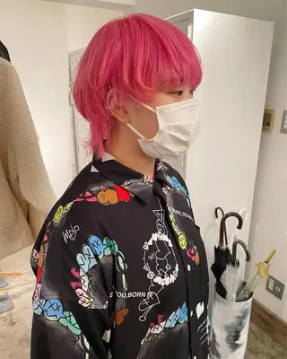 ショート カラー ハイトーン/レイヤー /ケアブリーチ石川治のヘアスタイル