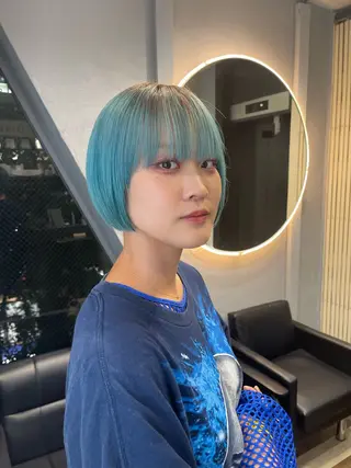 ミディアム TATSUブリーチ/ ミルクティーベージュのヘアスタイル