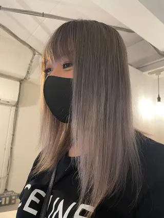 セミロング カラー 京都美容師 塩のヘアスタイル