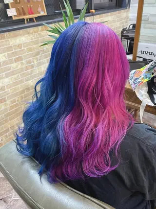 カラー 派手髪/ハイトーン/ エクステ✨ユウキのヘアスタイル