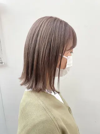 ミディアム カラー ヘアアレンジ hazuki🐈‍⬛ 透明感カラーのヘアスタイル