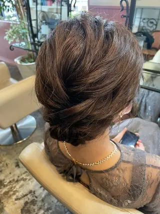 ミディアム カラー パーマ ヘアアレンジ メンズ 表参道Lise おおいしおりのヘアスタイル