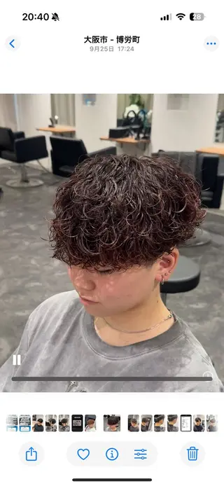 パーマ メンズ 浜野 泰斗のヘアスタイル