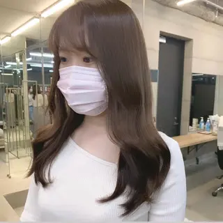 ミディアム カラー 透明感/オリーブ/ グレージュ/YUKAのヘアスタイル