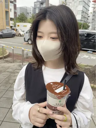 ミディアム 透明感カラー ボブ ミディアム 齊木勇人のヘアスタイル