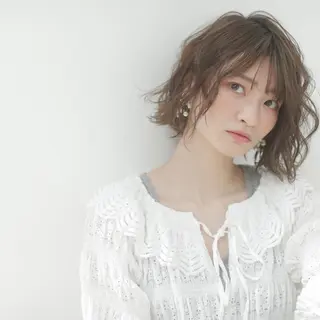 セミロング カラー パーマ ヘアアレンジ 透明感韓国ヘア♡ みつきのヘアスタイル