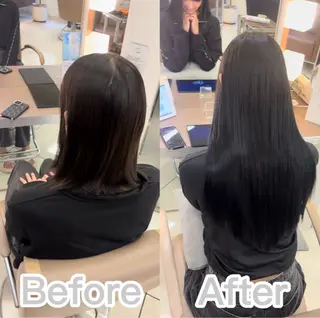 ロング カラー ヘアアレンジ メンズ シールエクステ🎀 羽エクステ🌙しぇるのヘアスタイル