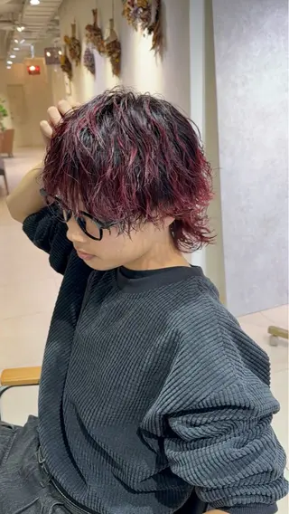 パーマ メンズ センターパート/眉毛 メンズカットNEXTのヘアスタイル