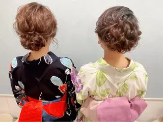 セミロング ヘアアレンジ セットサロン      ラフテル所属・大阪/ヘアアレンジ /似合わせset💐のヘアスタイル