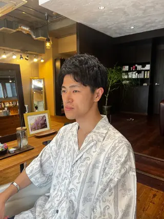 ショート メンズ BEACH　HAIR&NAIL所属・両国駅徒歩1分⭐️ アイロン仕上げのヘアスタイル