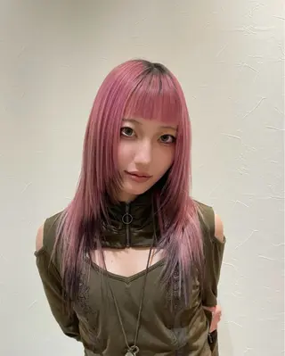 セミロング カラー こだわりハイトーン/ ケアブリーチ/岸のヘアスタイル