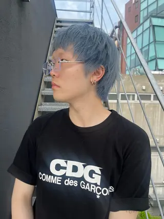 ショート カラー メンズ 無料カット/ハイ トーンカラー/きらのヘアスタイル