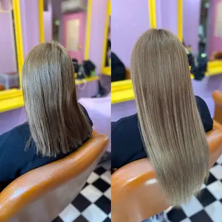 セミロング チビ編み込みエクステ どぅ〜す/YUIのヘアスタイル