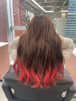 セミロング カラー ふみや /バレイヤージュのヘアスタイル