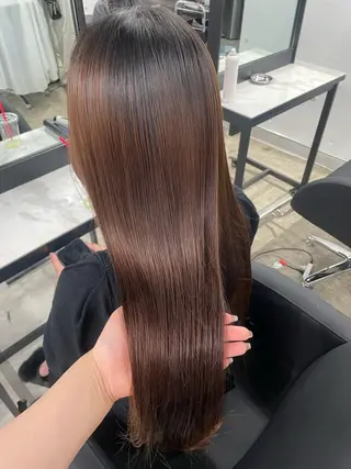 ロング レイヤーカット/ 縮毛矯正/ミサキ💐のヘアスタイル