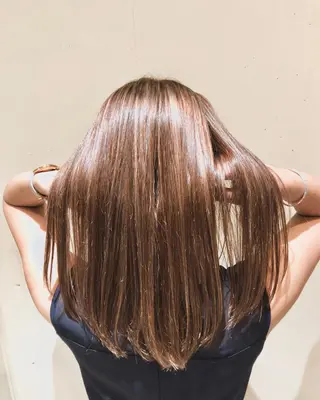 セミロング カラー パーマ ヘアアレンジ 【ツヤ髪美容師】 ツダケイスケのヘアスタイル