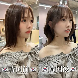 ミディアム カラー ヘアアレンジ 🔶似合わせセンター パート/ヤス🔶のヘアスタイル