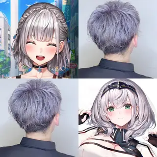 ロング カラー キッズ 熊谷ウルフ・レイヤー あゆむのヘアスタイル