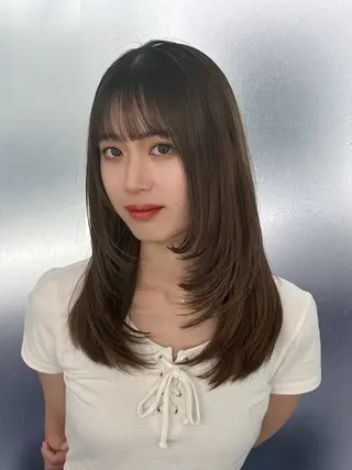 ミディアム ARMONY OMOTESANDO所属・本田秀幸 コテ巻き風パーマのヘアスタイル