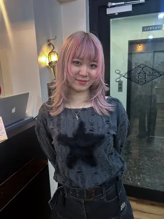 セミロング カラー ハイトーンカラー ⭐️NAZUNAのヘアスタイル