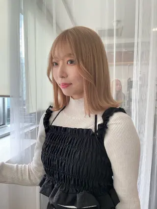 ミディアム カラー 京都美容師 塩のヘアスタイル