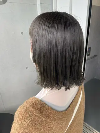 ミディアム 抜け感ハイトーン/ ボブ/Ririnaのヘアスタイル