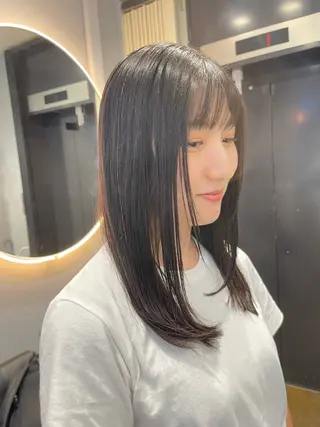 セミロング TATSUブリーチ/ ミルクティーベージュのヘアスタイル