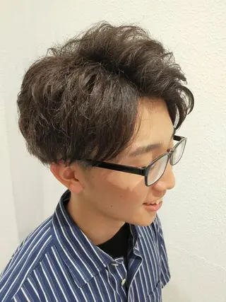 カラー メンズ ショート パーマ Ash 店長 木村 和人のヘアスタイル