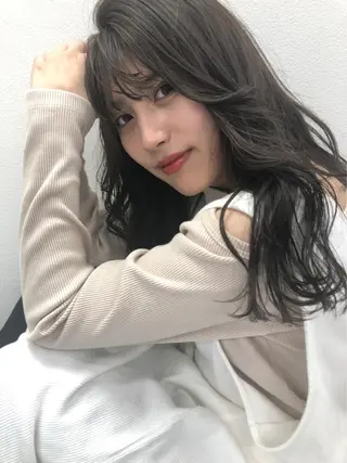 セミロング カラー パーマ ヘアアレンジ GiseL天神カラー 髪質改善/ブリーチのヘアスタイル