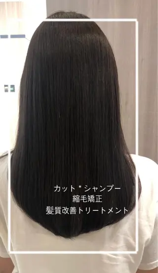 セミロング パーマ 艶質改善/縮毛矯正 ササキナツミのヘアスタイル