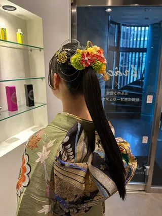 ロング カラー ヘアアレンジ 店長/髪質改善/ ナチュラル/松若　優のヘアスタイル